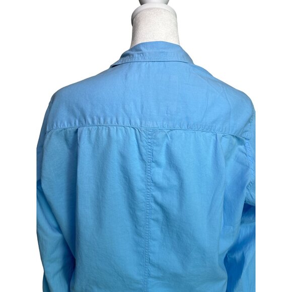 Frank‎ & Eileen Shirt Womens Large Blue Barry Button Up Open Top Blouse Casual - Picture 5 of 8
